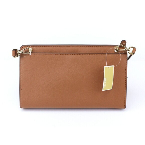 NWT Michael Kors Jet Set Travel Large Crossbody Clutch Bag LUGGAGE - Picture 9 of 12